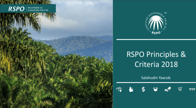 Estándares de certificación RSPO – lineamientos prácticos para la implementación de P&C2018